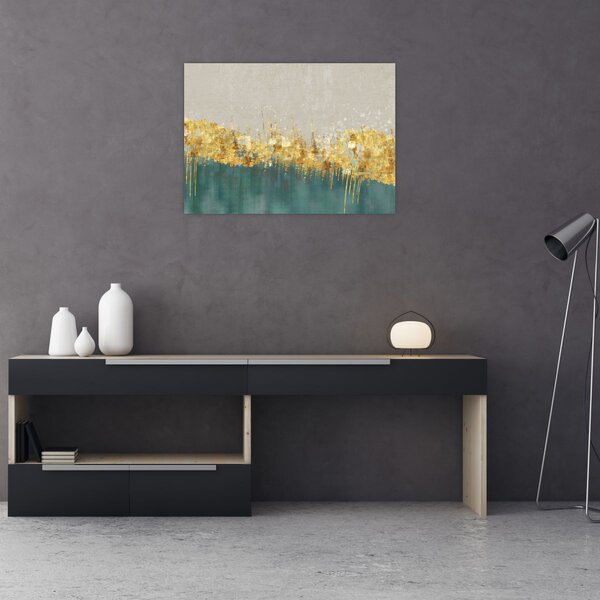 Tablou - Textura cu decor auriu (70x50 cm)