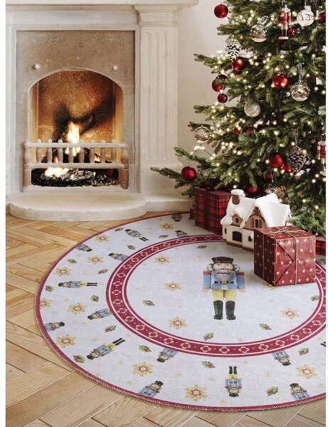 Covor roșu rotund ø 160 cm cu model de Crăciun Toy's Delight Nutcracker – Villeroy&Boch