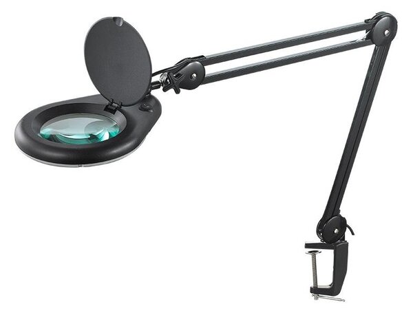Lampă LED de masă cu lupă LED/9W/230V neagră