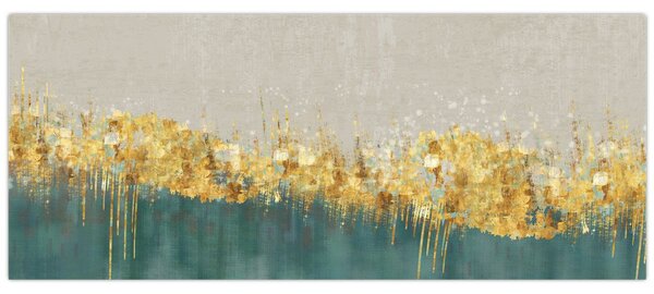 Tablou - Textura cu decor auriu (120x50 cm)