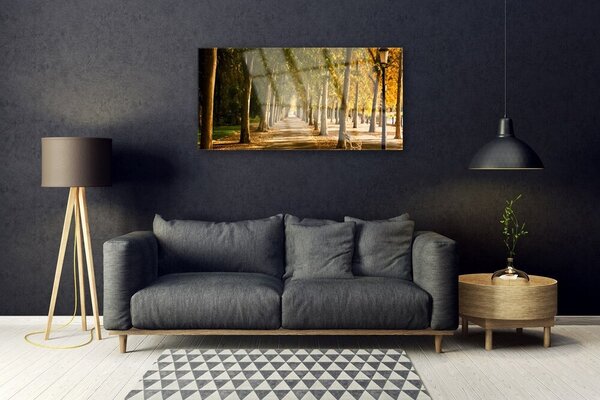 Tablou pe sticla Park Avenue Peisaj Brun Verde