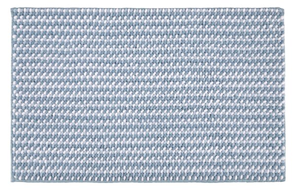 Covoraș de Baie Antiderapant Melody, Turcoaz cu Alb, Mărime 55 80 cm, Microfibră de Poliester, Grosime Totală 10 mm 55 x 80