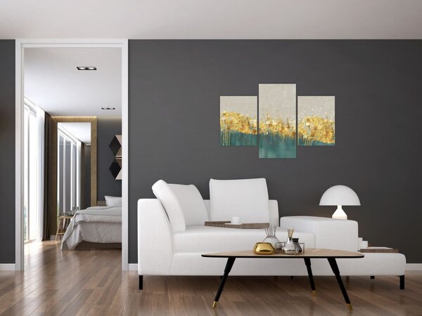 Tablou - Textura cu decor auriu (90x60 cm)