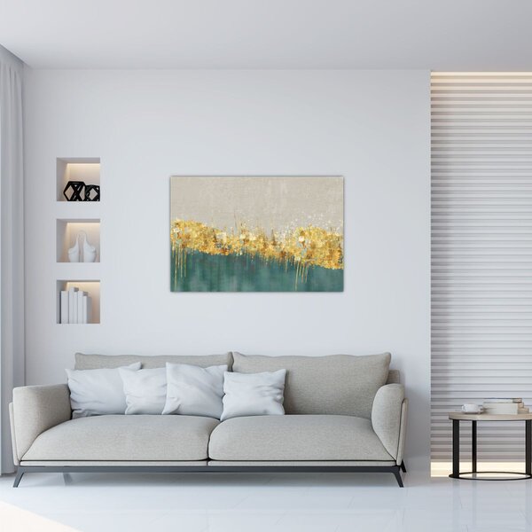 Tablou - Textura cu decor auriu (90x60 cm)