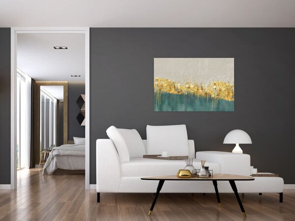 Tablou - Textura cu decor auriu (90x60 cm)