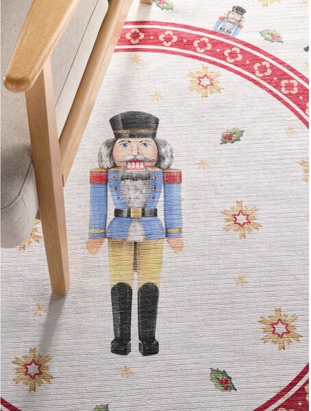 Covor roșu rotund ø 160 cm cu model de Crăciun Toy's Delight Nutcracker – Villeroy&Boch