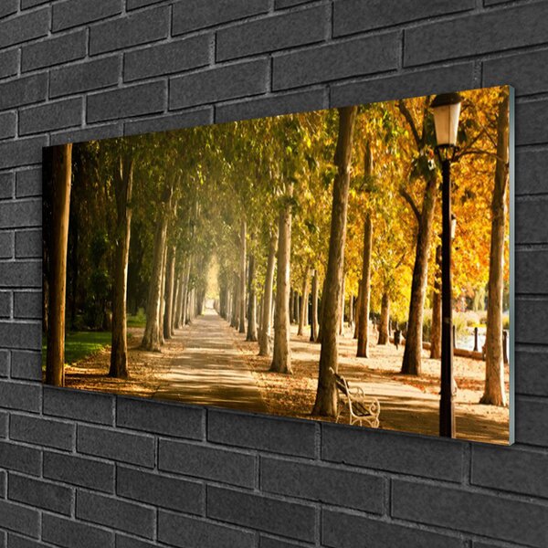 Tablou pe sticla Park Avenue Peisaj Brun Verde