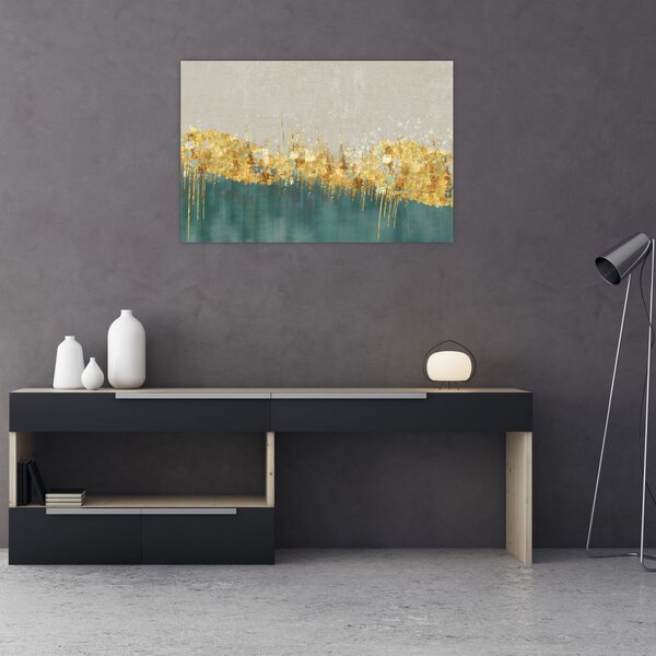 Tablou - Textura cu decor auriu (90x60 cm)
