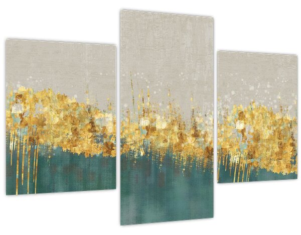 Tablou - Textura cu decor auriu (90x60 cm)