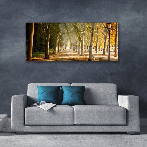 Tablou pe sticla Park Avenue Peisaj Brun Verde