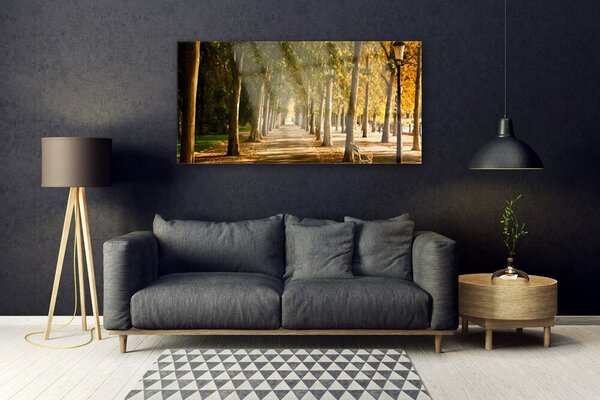 Tablou pe sticla Park Avenue Peisaj Brun Verde