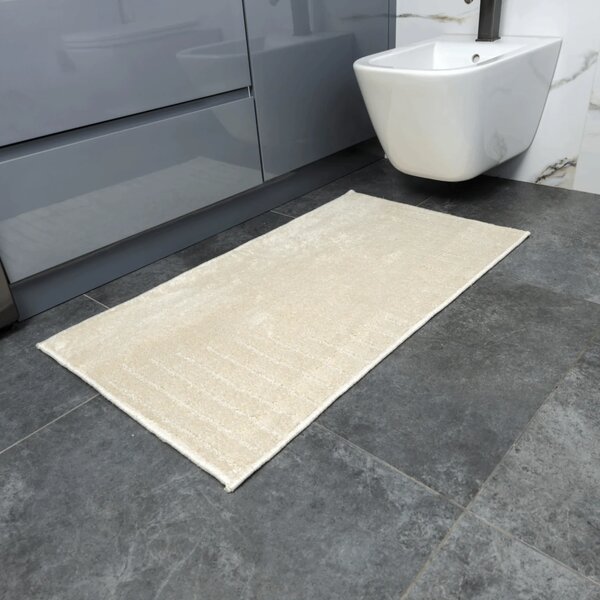 Set 2 Covorașe de Baie Antiderapante Joy, Ivory, Mărimi 57 100 cm și 57 50 cm, Poliester, Grosime Totală 7 mm 57 x 100