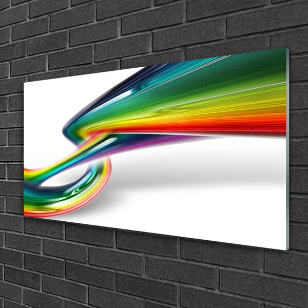 Tablou pe sticla Rezumat Rainbow Art Roșu Galben Verde Albastru