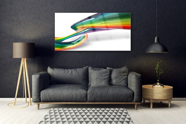 Tablou pe sticla Rezumat Rainbow Art Roșu Galben Verde Albastru