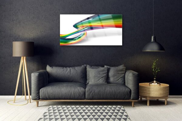 Tablou pe sticla Rezumat Rainbow Art Roșu Galben Verde Albastru