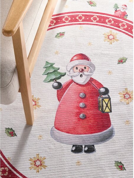 Covor roșu rotund ø 160 cm cu model de Crăciun Toy's Delight Santa Claus – Villeroy&Boch
