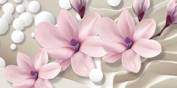 Tablou floare magnolie pe fundal abstract