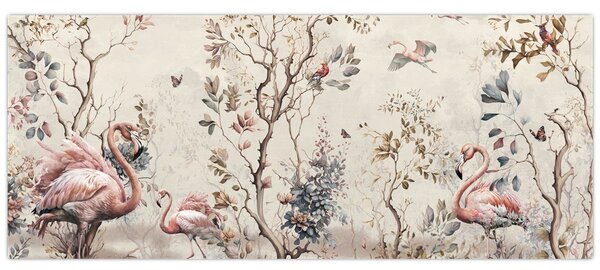 Tablou - Desen de flamingo (120x50 cm)