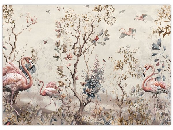 Tablou - Desen de flamingo (70x50 cm)