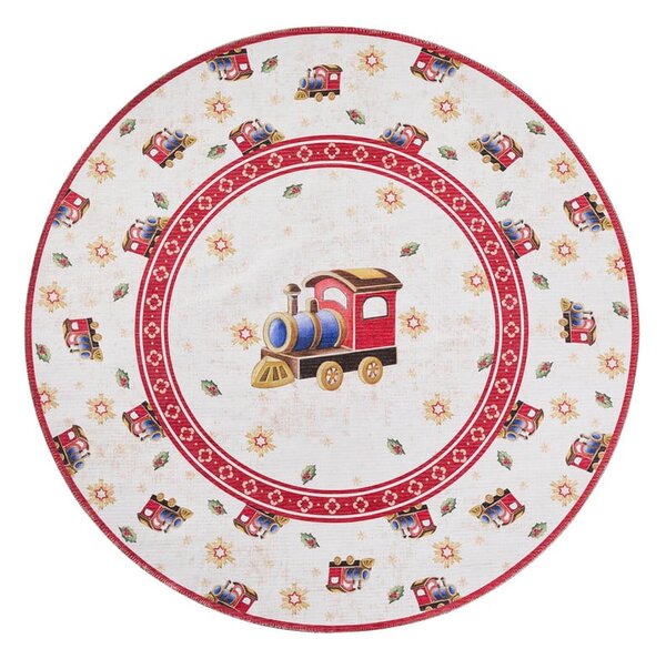 Covor roșu rotund ø 160 cm cu model de Crăciun Toy's Delight Train – Villeroy&Boch