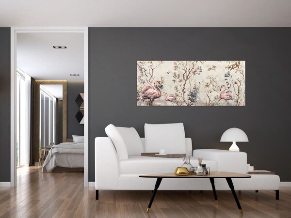 Tablou - Desen de flamingo (120x50 cm)