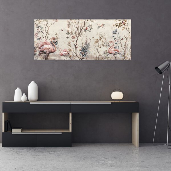 Tablou - Desen de flamingo (120x50 cm)