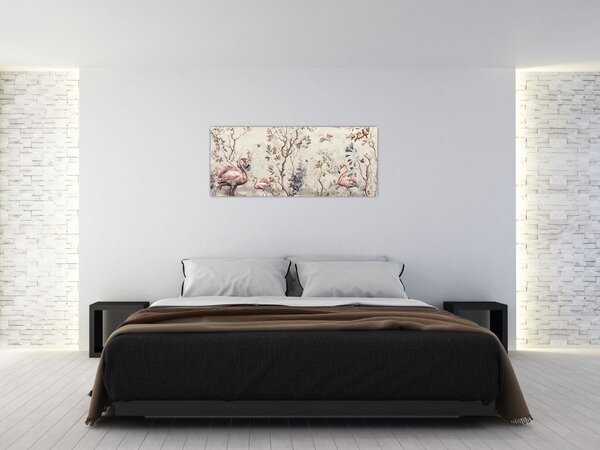 Tablou - Desen de flamingo (120x50 cm)