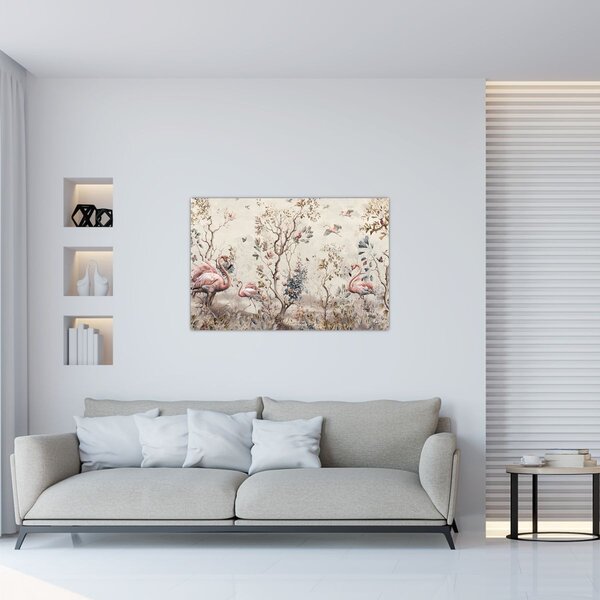 Tablou - Desen de flamingo (90x60 cm)