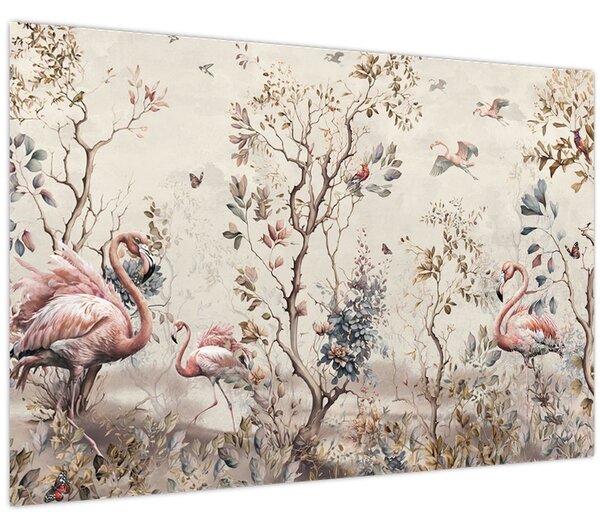 Tablou - Desen de flamingo (90x60 cm)