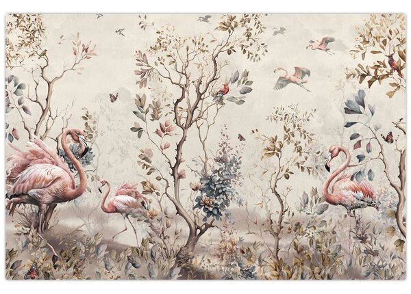 Tablou - Desen de flamingo (90x60 cm)