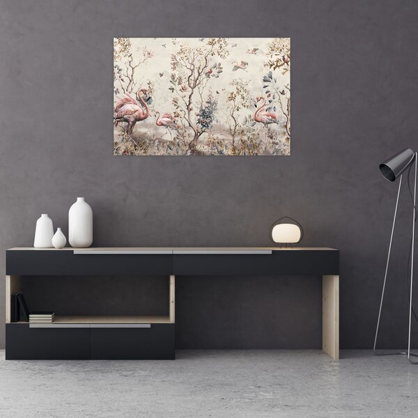 Tablou - Desen de flamingo (90x60 cm)