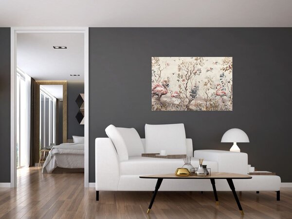 Tablou - Desen de flamingo (90x60 cm)