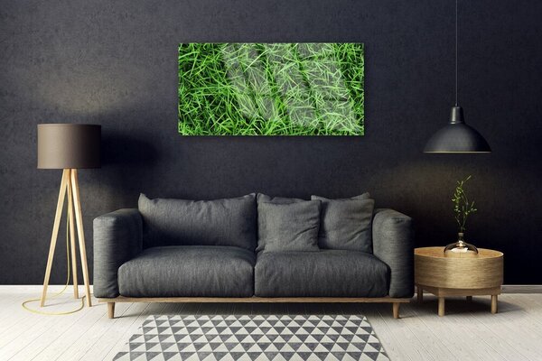 Tablou pe sticla Iarbă Lawn Floral Verde