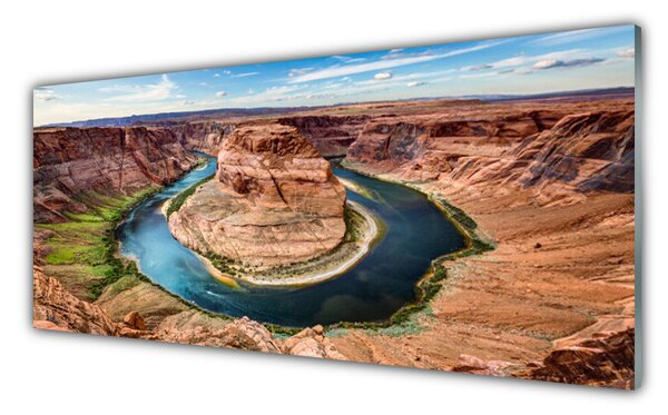 Panou sticla bucatarie Grand Canyon River Peisaj Roșu Albastru Verde