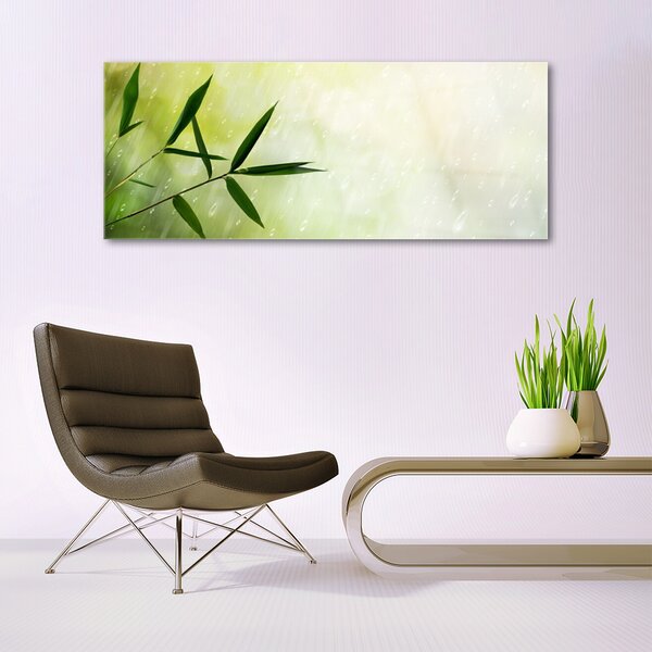 Tablou pe sticla Frunze de ploaie Floral Verde