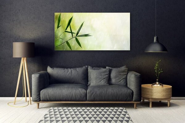 Tablou pe sticla Frunze de ploaie Floral Verde
