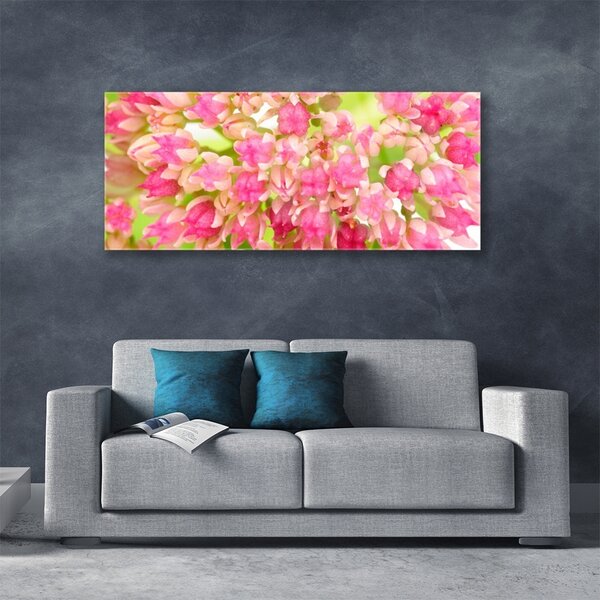 Tablou pe sticla Floare roz Floral