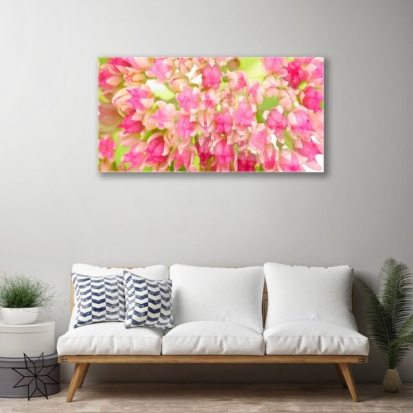 Tablou pe sticla Floare roz Floral