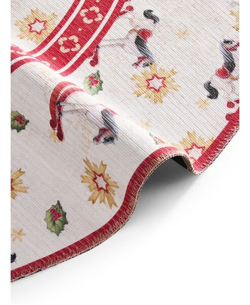 Covor roșu rotund ø 160 cm cu model de Crăciun Toy's Delight Rocking Horse – Villeroy&Boch