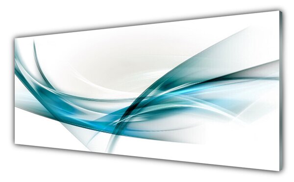 Tablou pe sticla Abstract Lines Art Albastru