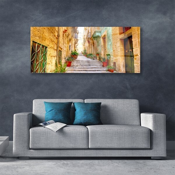 Tablou pe sticla Old Town Street Case Multi