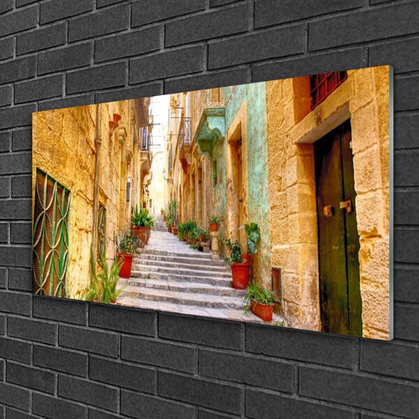 Tablou pe sticla Old Town Street Case Multi