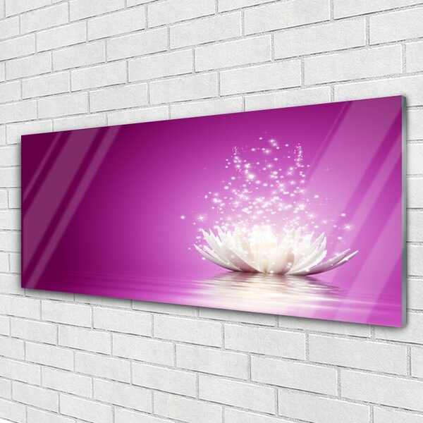 Tablou pe sticla Lotus Flower Floral violet