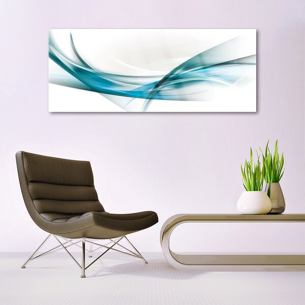 Tablou pe sticla Abstract Lines Art Albastru