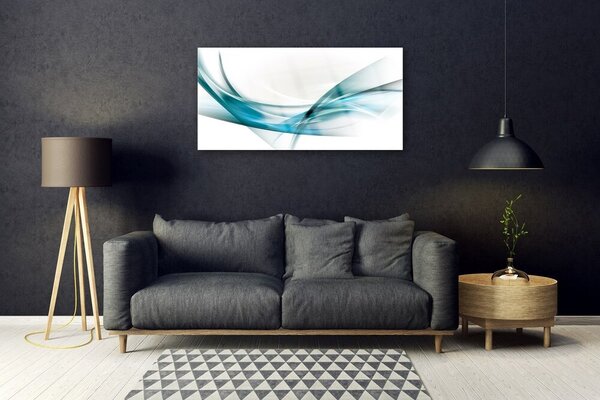 Tablou pe sticla Abstract Lines Art Albastru