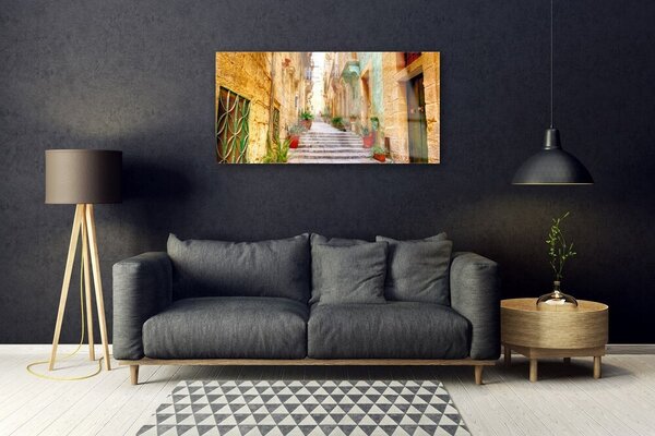 Tablou pe sticla Old Town Street Case Multi