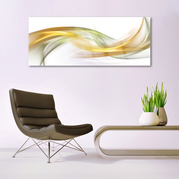 Tablou pe sticla Abstract Art aur galben