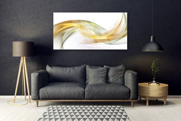 Tablou pe sticla Abstract Art aur galben
