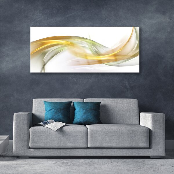 Tablou pe sticla Abstract Art aur galben