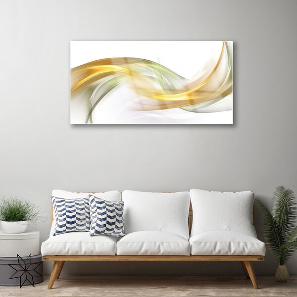 Tablou pe sticla Abstract Art aur galben